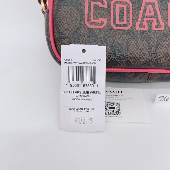 Coach CB851 Jamie Wristlet In Signature Canvas With Varsity Motif NET Org $178 - Picture 3 of 9